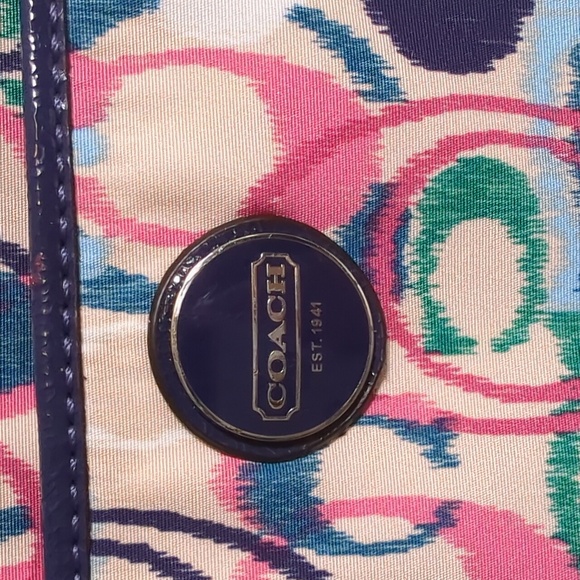 Coach SIS Ikat Swingpack Crossbody F49495 SV/Multi Color Pink Green Blue - Picture 2 of 7